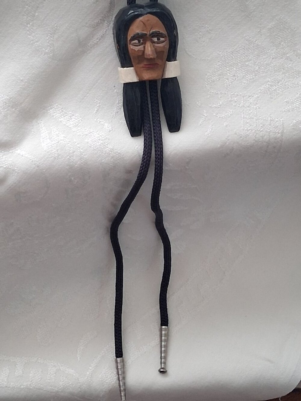 Vintage G.H. Kingsbury Hand Carved Bolo Tie Folk Art Western Florida
